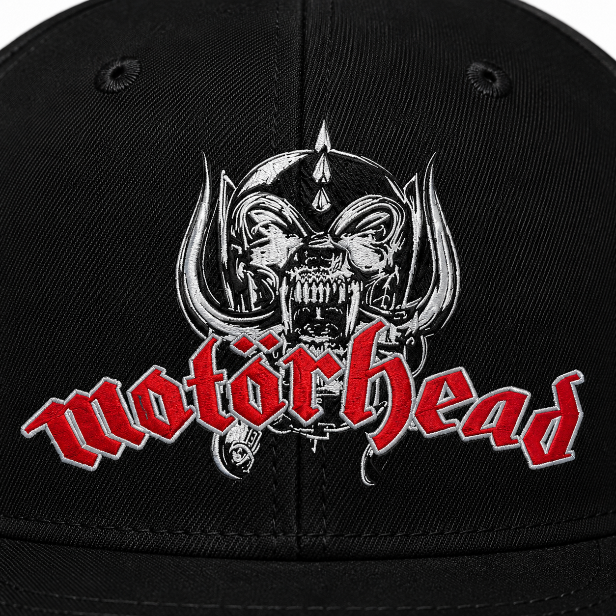 Motordeath Unisex Snapback Cap With Blood Red Warpig Emblem Design 
