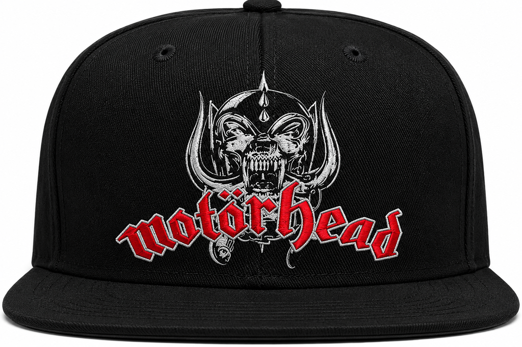 Motordeath Unisex Snapback Cap With Blood Red Warpig Emblem Design 
