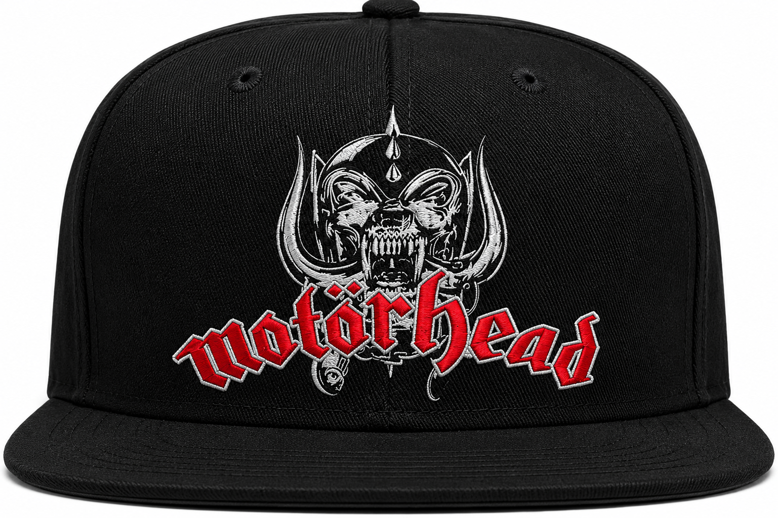 Motordeath Unisex Snapback Cap With Blood Red Warpig Emblem Design 
