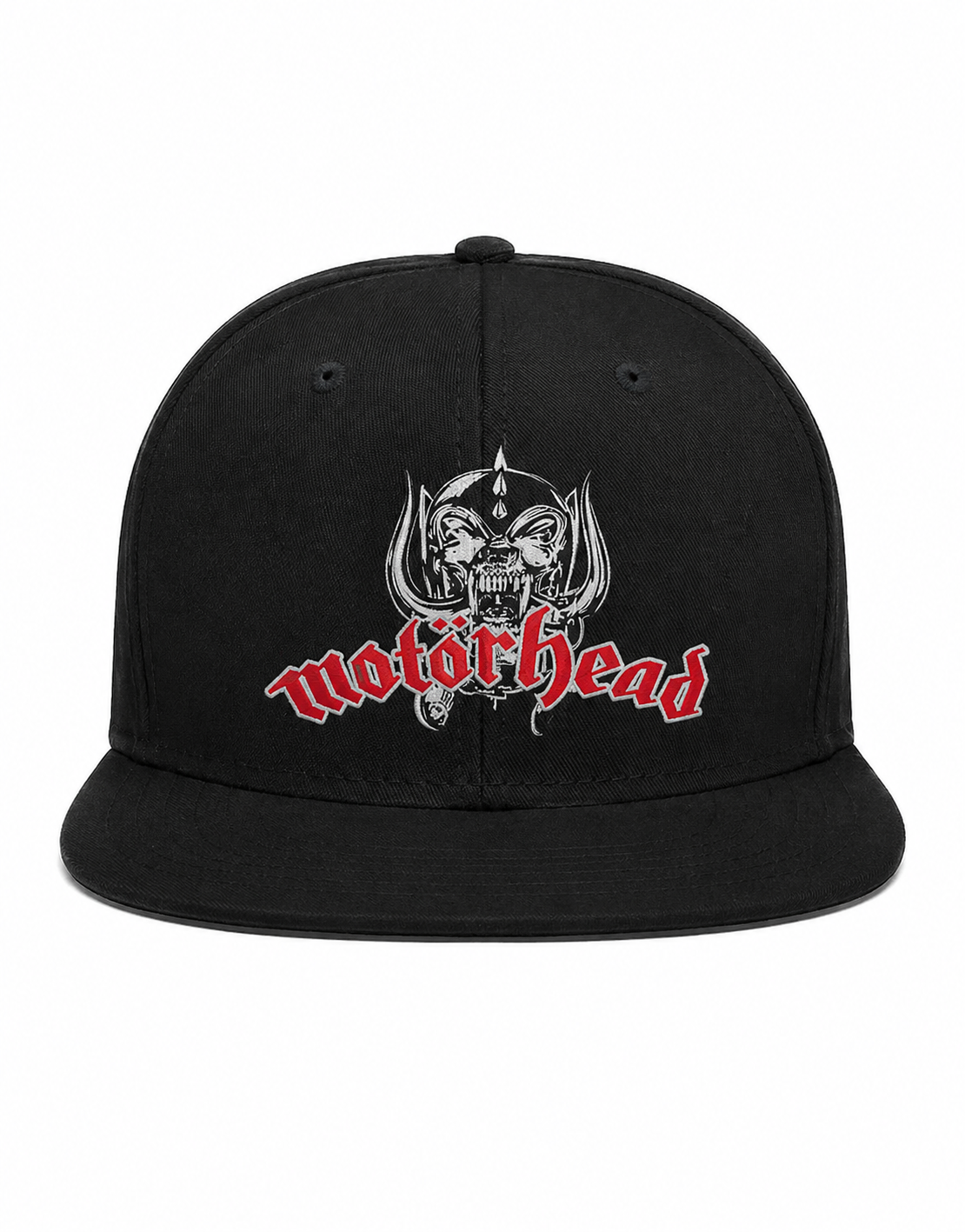 Motordeath Unisex Snapback Cap With Blood Red Warpig Emblem Design 

