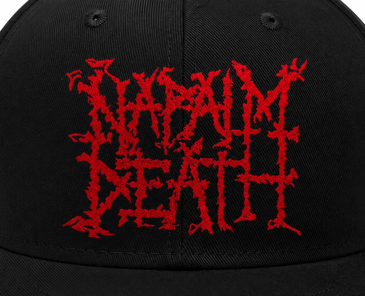 Napalm Death Unisex Snapback Cap With Blood Red Brutal Grindcore Design 
