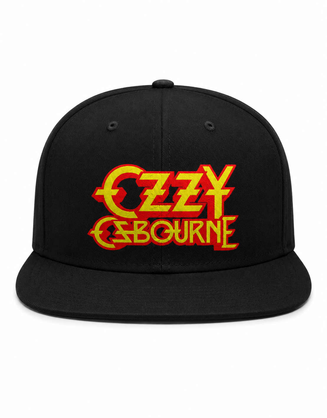 Ozzy Osbourne Unisex Snapback Cap With Burning Yellow Sharp Gothic Lettering Design
