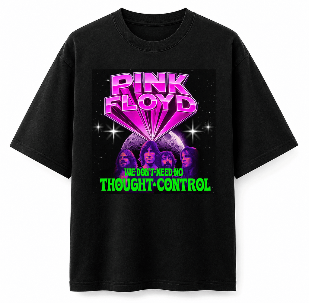 Pink Flloyd Unisex Oversized Graphic T-Shirt No Thought Control Neon Magenta Design Front