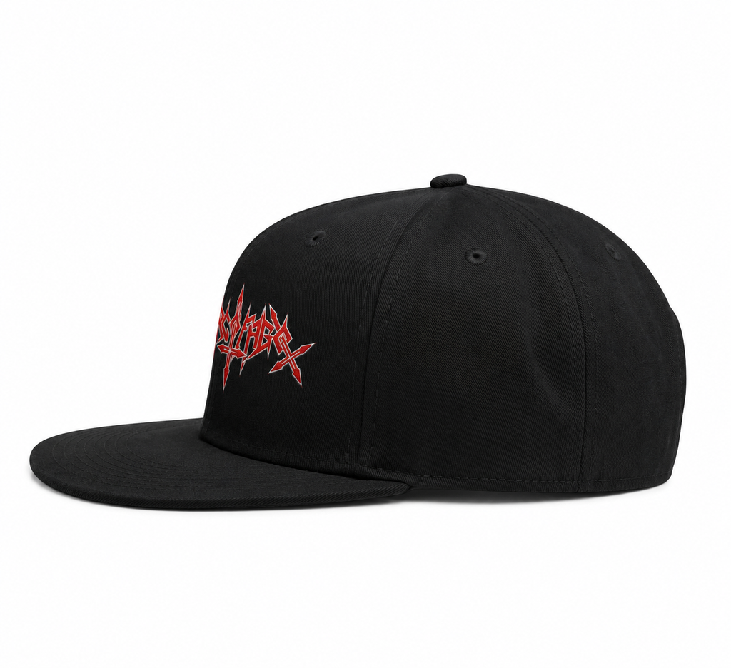 Sarcofago Unisex Snapback Cap With Blood Red Razor Spike Design