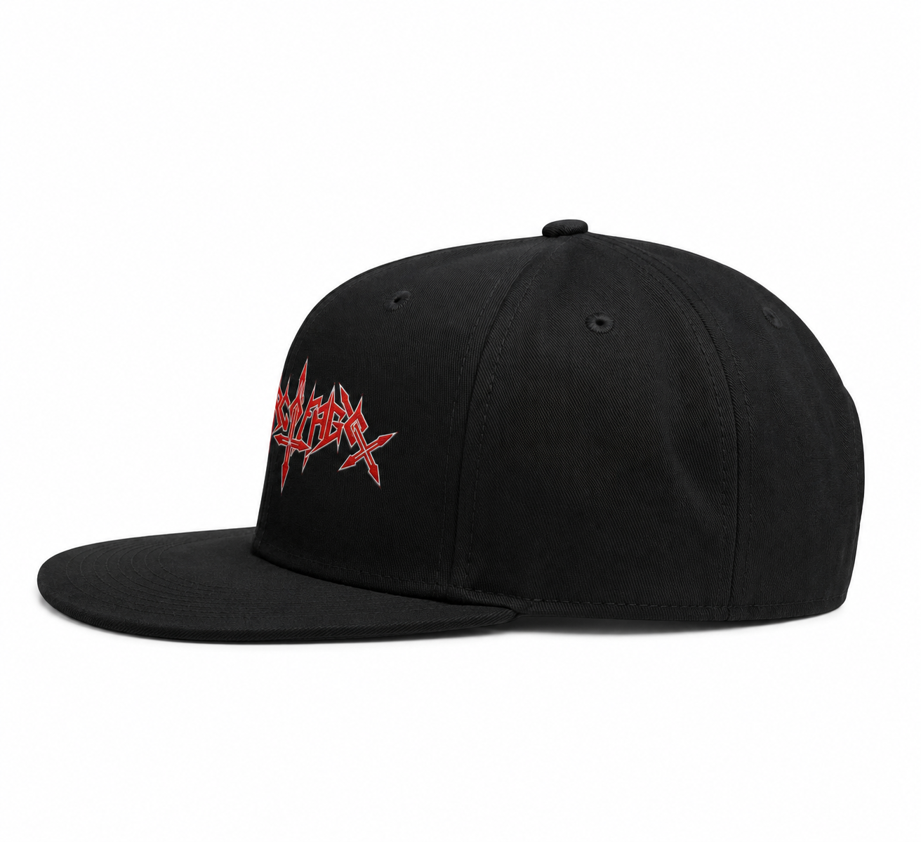 Sarcofago Unisex Snapback Cap With Blood Red Razor Spike Design
