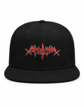 Sarcofago Unisex Snapback Cap With Blood Red Razor Spike Design