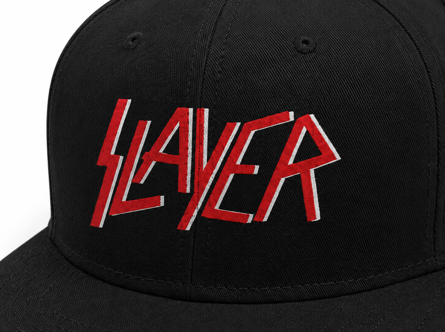Slayer Unisex Snapback Cap With Blood Red Scratched Emblem Design 
