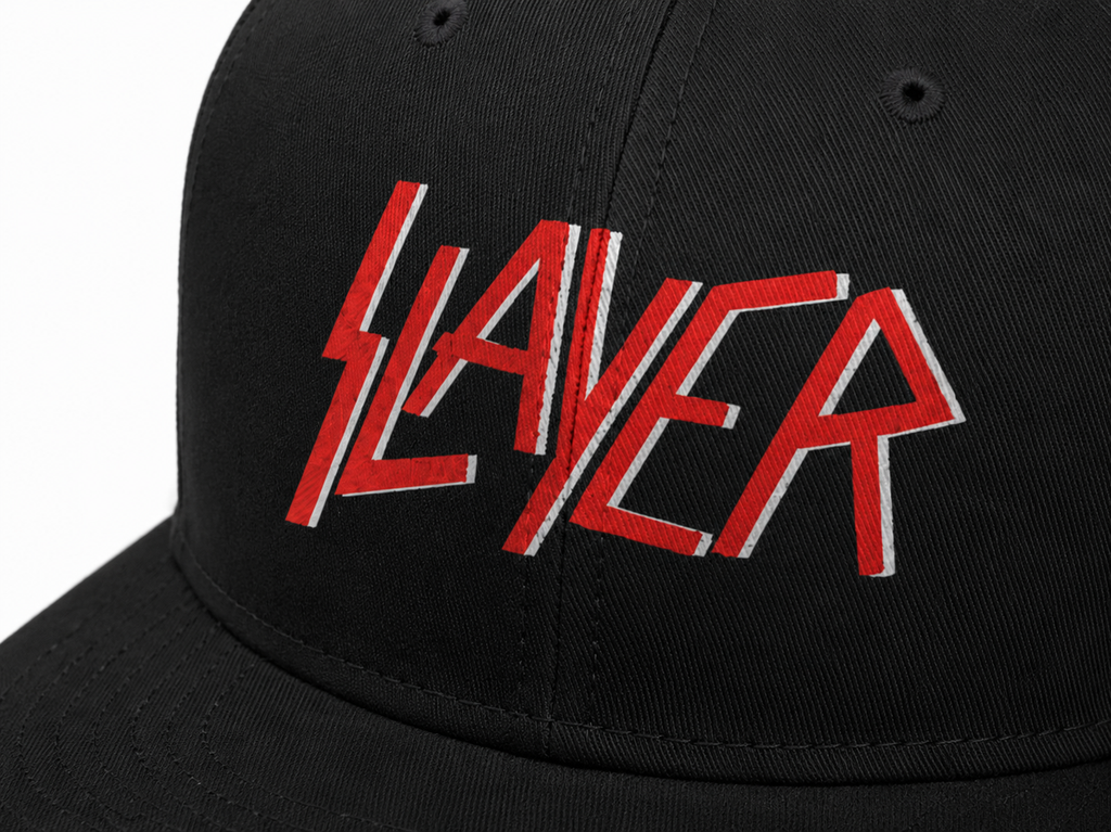 Slayer  Unisex Snapback Cap With Blood Red Scratched Emblem Design 