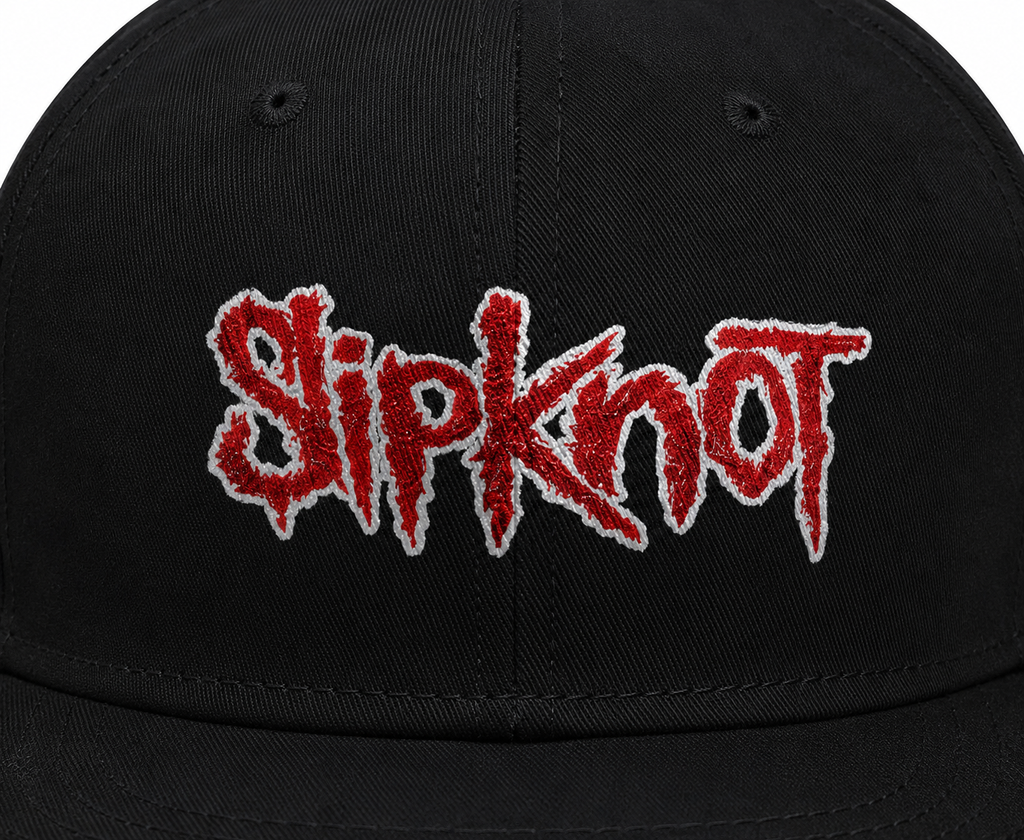 Slipknot Nu Metal Unisex Snapback Cap With Red Jagged Horror Design 
