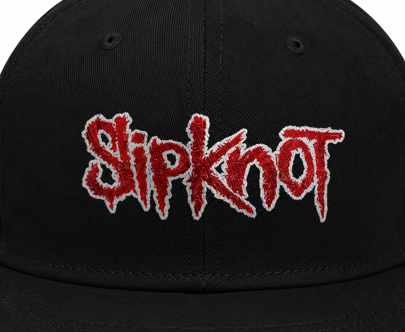 Slipknot Nu Metal Unisex Snapback Cap With Red Jagged Horror Design 
