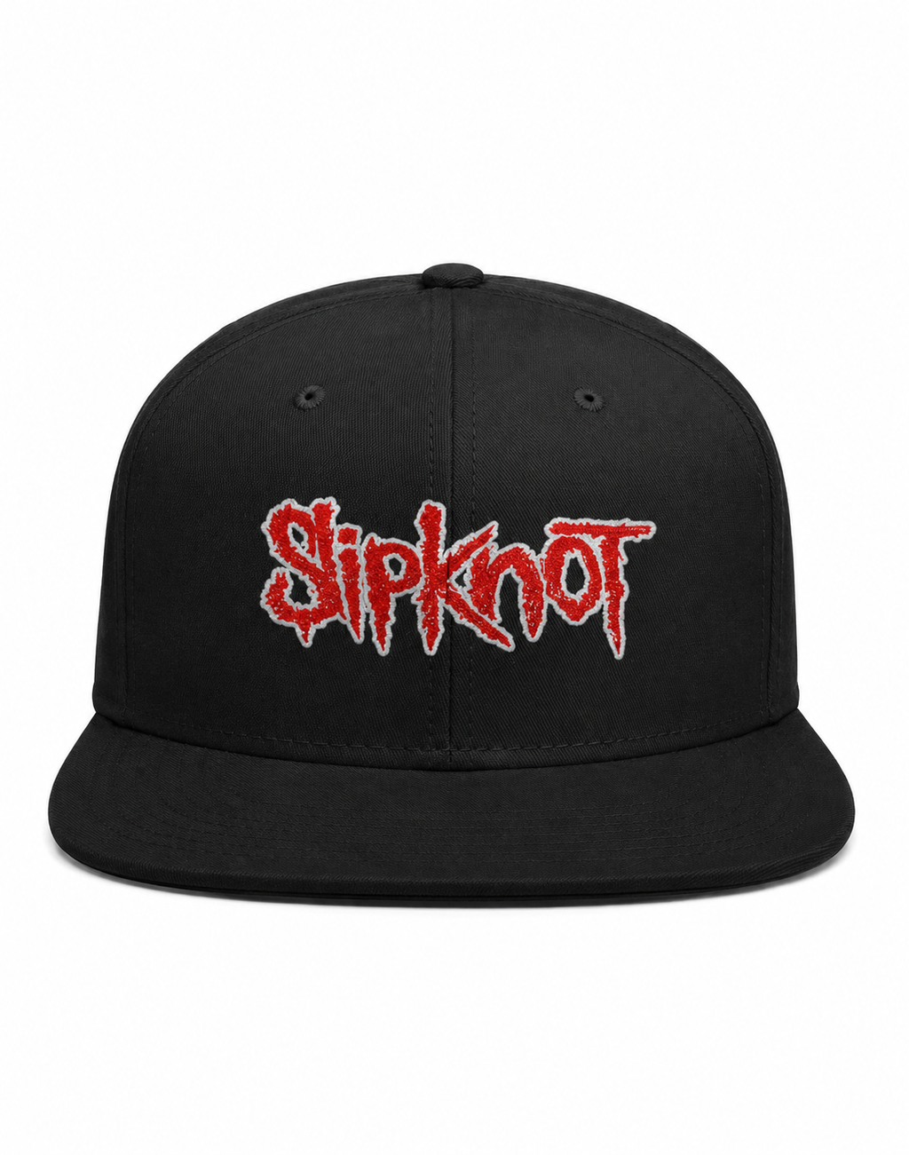 Slipknot Nu Metal Unisex Snapback Cap With Red Jagged Horror Design 
