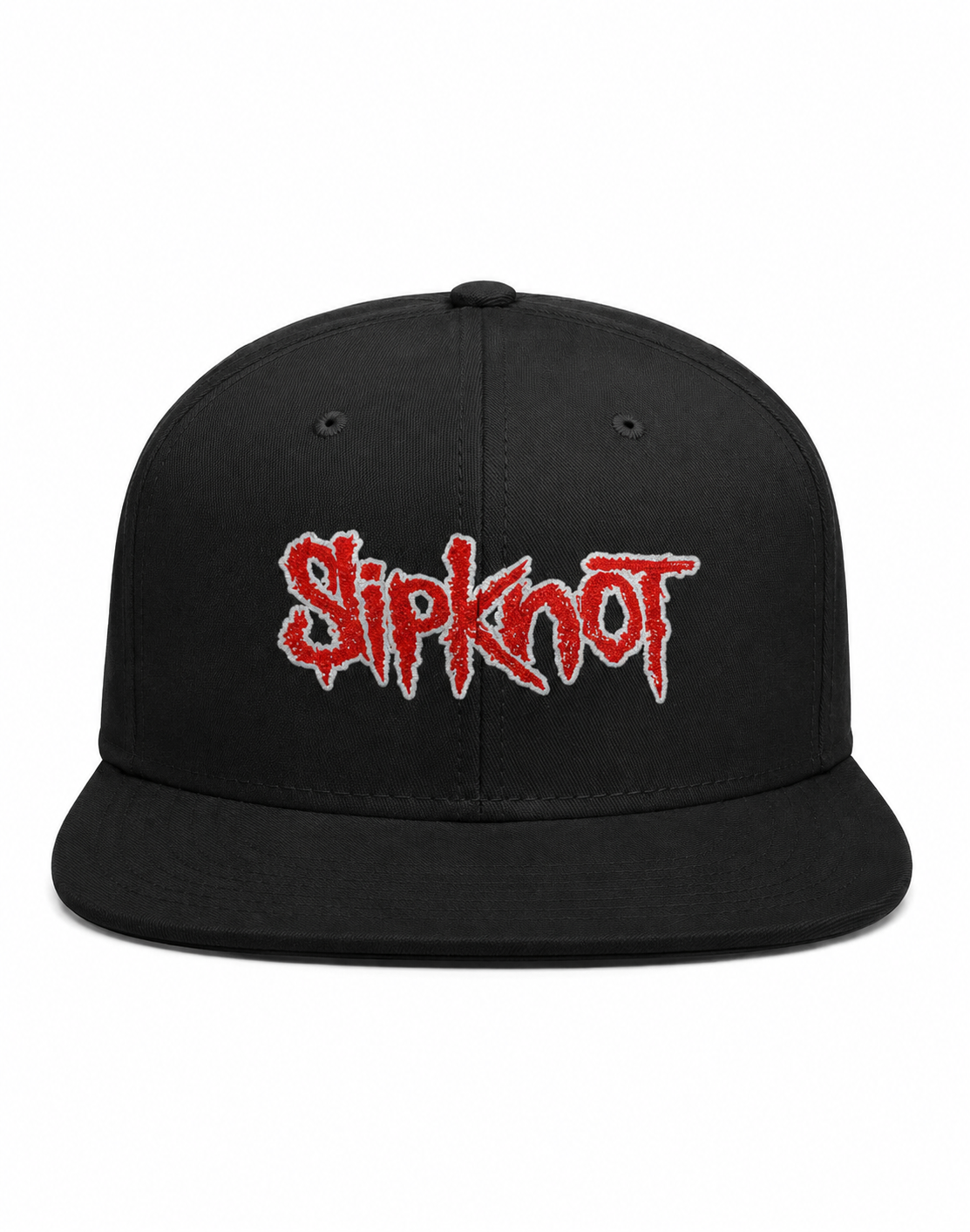 Slipknot Nu Metal Unisex Snapback Cap With Red Jagged Horror Design 
