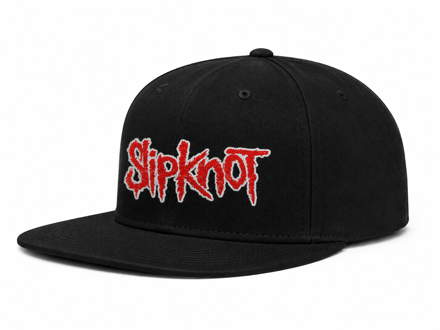 Slipknot Nu Metal Unisex Snapback Cap With Red Jagged Horror Design 
