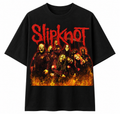 Slipknot Unisex Oversized Graphic T-Shirt Inferno Red Masked Chaos Design Front