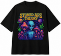 Stoned Ape Theory Unisex Oversized Graphic T-Shirt With Cosmic Purple Design Front