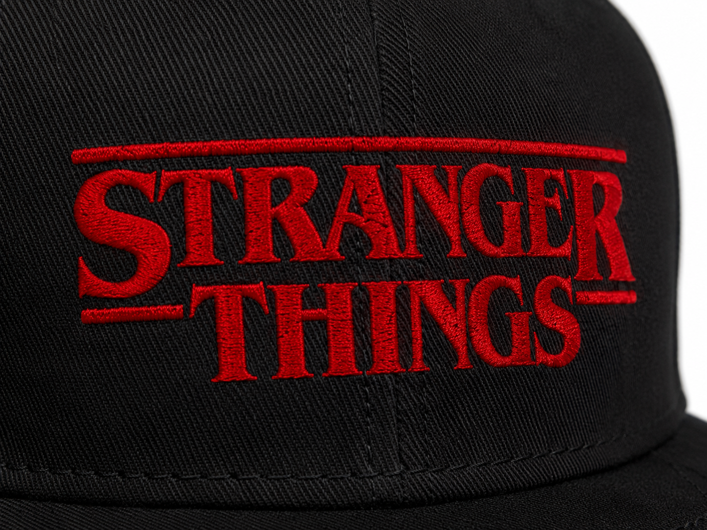 Stranger Things Unisex Snapback With Blood Red Retro Horror Logo Design 
