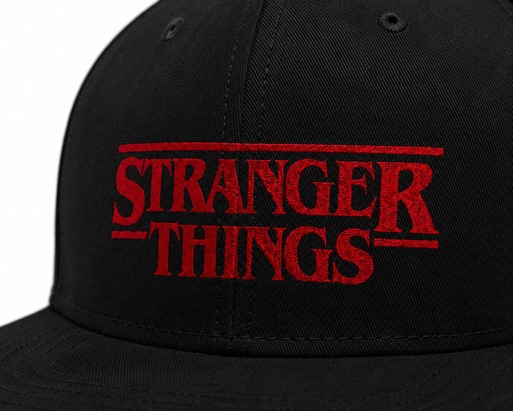 Stranger Things Unisex Snapback With Blood Red Retro Horror Logo Design 
