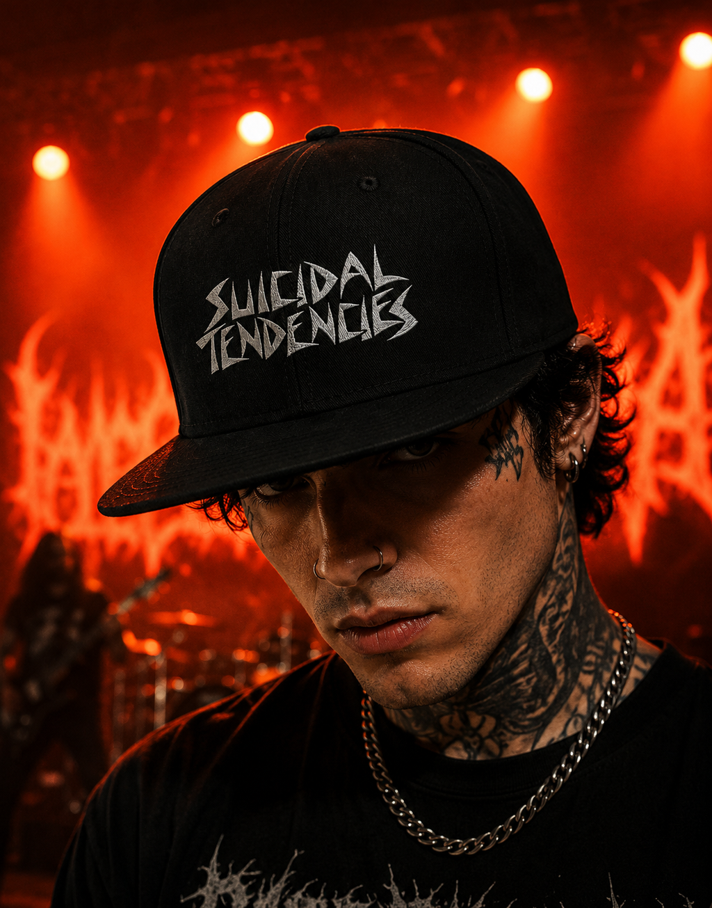 Suicidal Tendencies Unisex Snapback Cap With White Thrash Logo Design